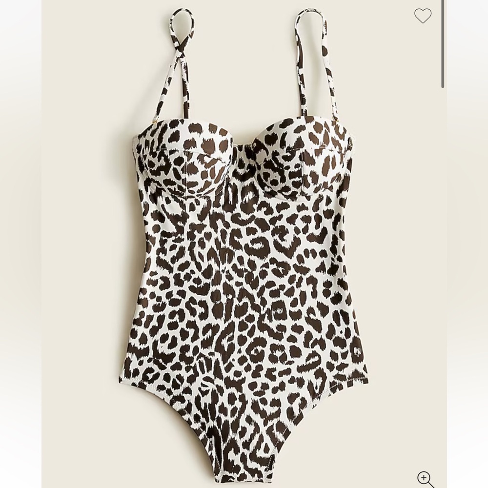 J. Crew Underwire one-piece swimsuit in leopard print in Size 2